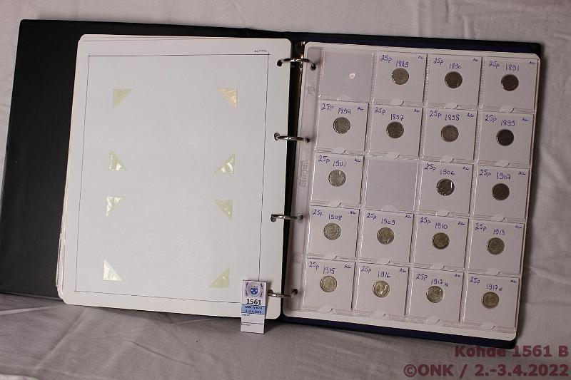 k-1561-b.jpg - Kohde 1561 (kuva 2/2), lhthinta: 100 € / myyntihinta: 130 € Suomen Metallirahat I -kansio (99) 1865-1917 1p 1883-1917(24); 5p 1865-1917(24); 10p 1866-1917(22); 25p 1889-1917(18); 50p 1889-1917(11). Kolikkokehyksiss, 8 sivua, vlilehdet, kunto: 4-9