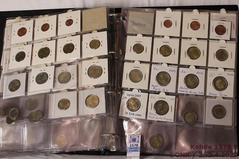 k-1578-b.jpg - Kohde 1578 (kuva 2/2), lhthinta: 350 € / ei tarjouksia Eurokansio 1 s - 3 € (236) 1999-2018 1s-2€-sarjat (suluissa muuta samasta maasta): Slovenia (4 x juhla 2€, 2 x 3€), Slovakia (2 x juhla 2€), San Marino, Saksa (13 x juhla 2€), Ranska (11 x juhla 2€, 5 ja 20s), Portugali (5 x juhla 2€, 2 x 2€, 50s), Malta (2 x juhla 2€, 5s), Luxemburg (9 x juhla 2€), Kypros (1 x juhla 2€), Kreikka (5 x juhla 2€, 2€-02), Itvalta (6 x juhla 2€), Italia (5 x juhla 2€), Irlanti (1 x juhla 2€), Hollanti (3 x juhla 2€, 20+50s ja 1+2€ -14), Espanja (2 x juhla 2€, 1+2€ -14, 1€ -16), Eesti (2 x juhla 2€), Belgia (6 x juhla 2€, 2€ -00), Suomi (28 x juhla 2€ 2004-18, mys risuraha, 50s -08). Valtaosa vuosisarjoista samaa vuotta rullista, muutama sekavuosia. Lisksi Monaco 2€ -11, Latvia 5, 20, 50(2)s ja 1+2€ -14, Liettua 2€ -15(2) Rahasilmiss, nimellisarvo 311,09 €, kunto: 6-9