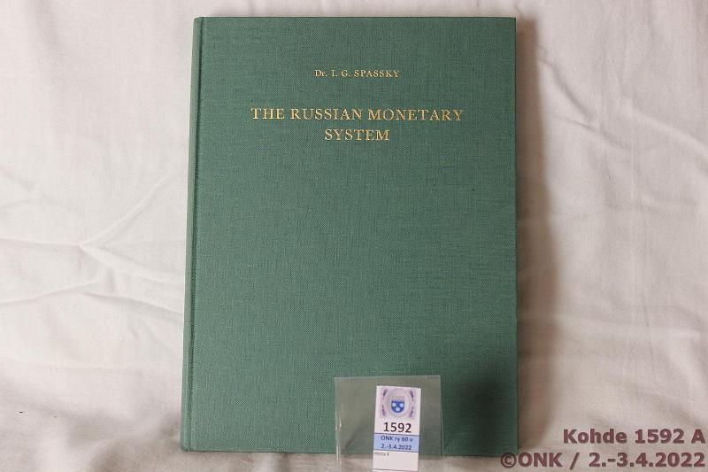 k-1592-a.jpg - Kohde 1592, lhthinta: 35 € / ei tarjouksia Kirja Spassky I.G.: The Russian Monetary System, 1967, 253 s., kunto: Siisti