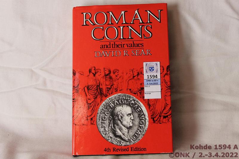 k-1594-a.jpg - Kohde 1594, lähtöhinta: 5 € / myyntihinta: 9 € Kirja Sear: Roman Coins and their values, 4. painos 1988, 387 s., kunto: Siisti