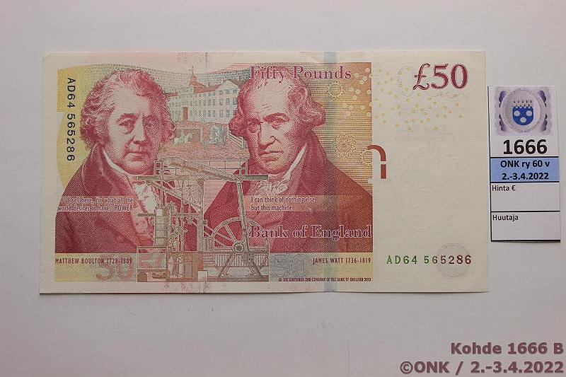 k-1666-b.jpg - Kohde 1666 (kuva 2/2), lhthinta: 60 € / myyntihinta: 60 € Englanti 50  2010 P#393 B35AD64 565286 Salmon, kunto: 9