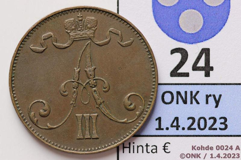 k-0024-a.jpg - Kohde 24 (kuva 1/2), lhthinta: 15 € / myyntihinta: 24 € 5 p 1889, kunto: 6