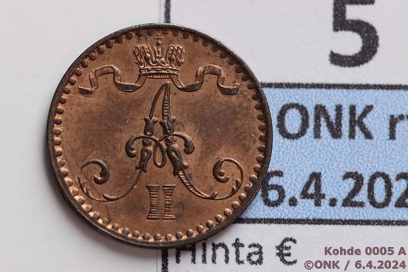 k-0005-a.jpg - Kohde 5 (kuva 1/2), lhthinta: 150 € / myyntihinta: 150 € 1 p 1867 SNY 4.2, leimakiiltoinen, loistelias!, kunto: 9/8