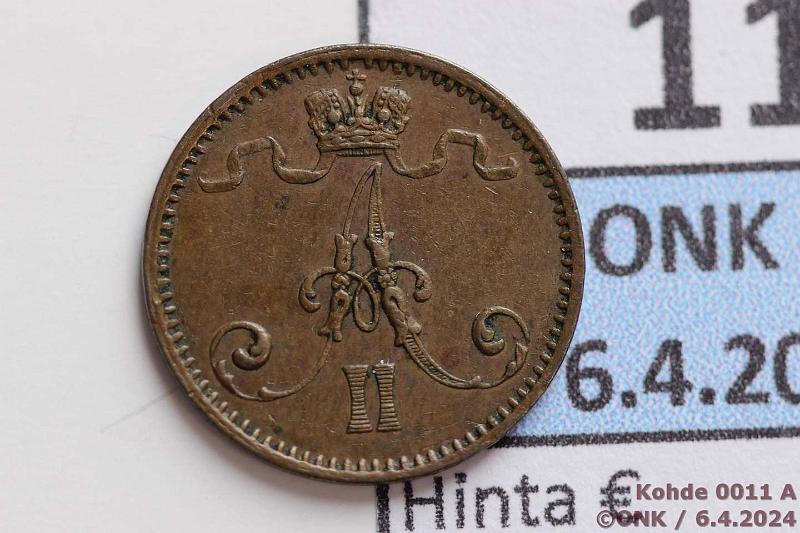 k-0011-a.jpg - Kohde 11 (kuva 1/2), l�ht�hinta: 40 &euro; / myyntihinta: 40 &euro; 1 p 1872, kunto: 6
