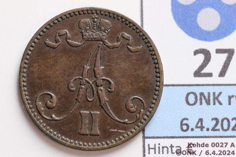k-0027-a.jpg - Kohde 27 (kuva 1/2), lhthinta: 100 € / ei tarjouksia 5 p 1870 Hyv tlle v:lle!, kunto: 5/6