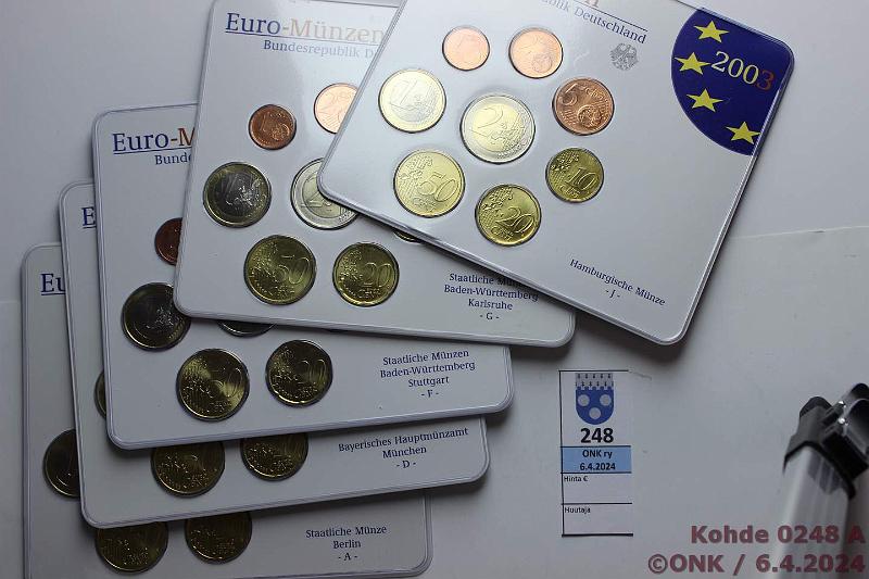 k-0248-a.jpg - Kohde 248 (kuva 1/2), lhthinta: 60 € / myyntihinta: 60 € Saksa A, D, F, G, J 2002, -03 (10) BU, kaikki 5 rahapajaa, kunto: 9