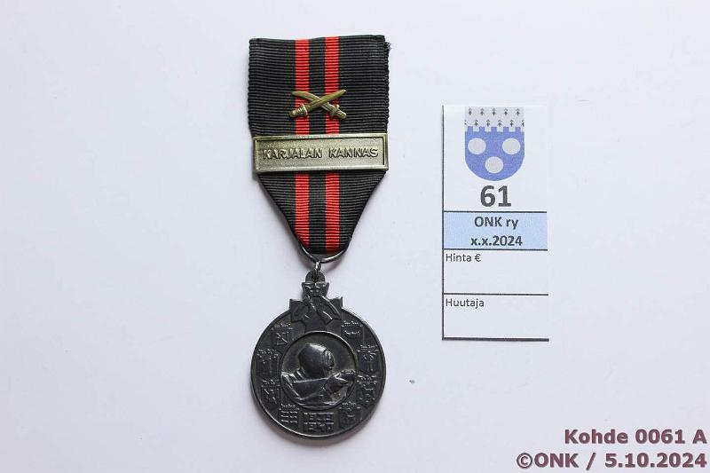 k-0061-a.jpg - Kohde 61 (kuva 1/3), lhthinta: 5 € / myyntihinta: 7 € Ts mm msk Karjalan Kannas, myntkirjan kopio, kunto: 8