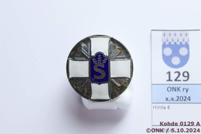 k-0129-a.jpg - Kohde 129 (kuva 1/2), lhthinta: 100 € / myyntihinta: 135 € Sk valioluokka tunn.merkki n:o 459, kultaus kulunut, ex-SNY 2003, kunto: 7