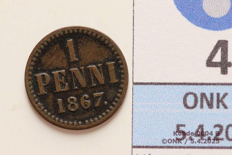 k-0004-b.jpg - Kohde 4 (kuva 2/2), lhthinta: 25 € / ei tarjouksia 1 p 1867 SNY 4.2, kunto: 5/6
