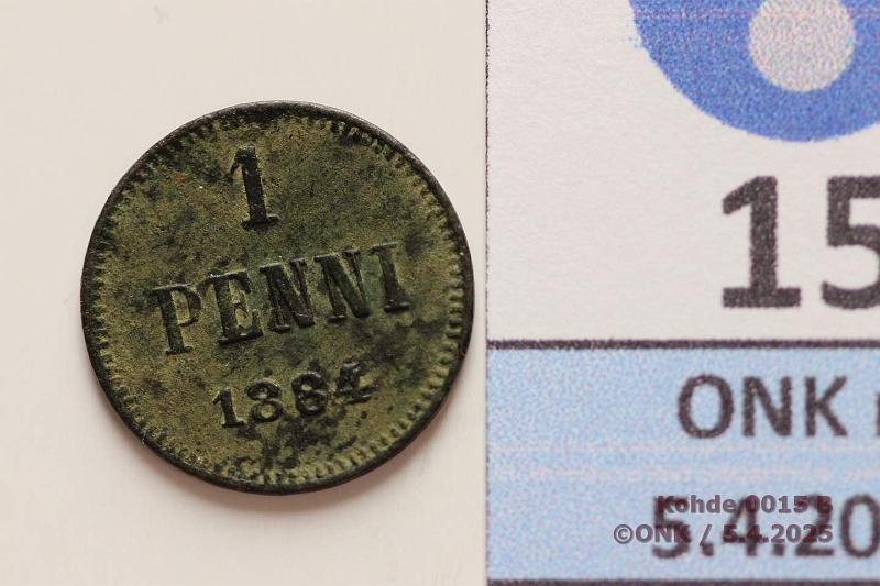 k-0015-b.jpg - Kohde 15 (kuva 2/2), lhthinta: 50 € / myyntihinta: 50 € 1 p 1884 Melko kulumaton, mutta likainen/tumma, kunto: 5