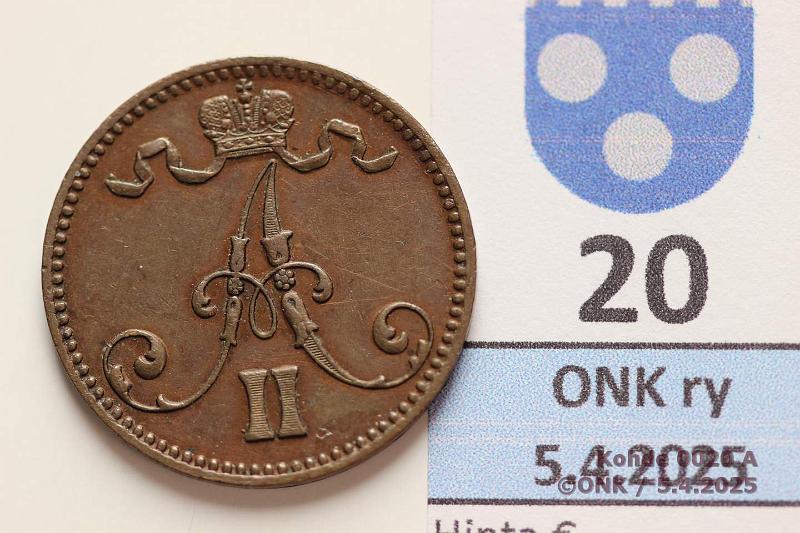 k-0020-a.jpg - Kohde 20 (kuva 1/2), lhthinta: 50 € / ei tarjouksia 5 p 1867 Terv lynti, kunto: 6/7