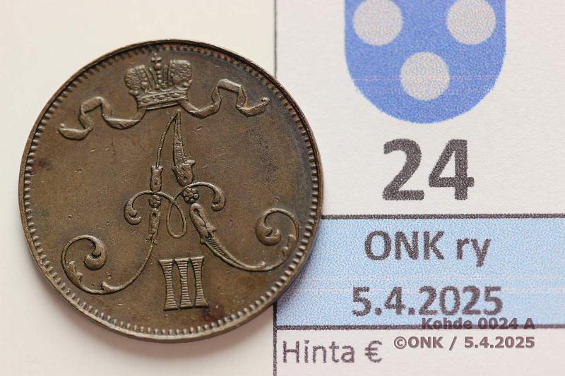 k-0024-a.jpg - Kohde 24 (kuva 1/2), lhthinta: 10 € / myyntihinta: 11 € 5 p 1889, kunto: 6
