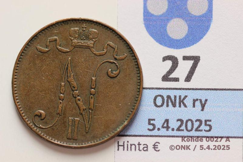 k-0027-a.jpg - Kohde 27 (kuva 1/2), lhthinta: 15 € / myyntihinta: 35 € 5 p 1910, kunto: 4