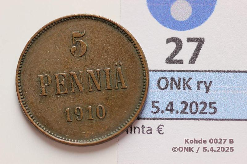 k-0027-b.jpg - Kohde 27 (kuva 2/2), lhthinta: 15 € / myyntihinta: 35 € 5 p 1910, kunto: 4