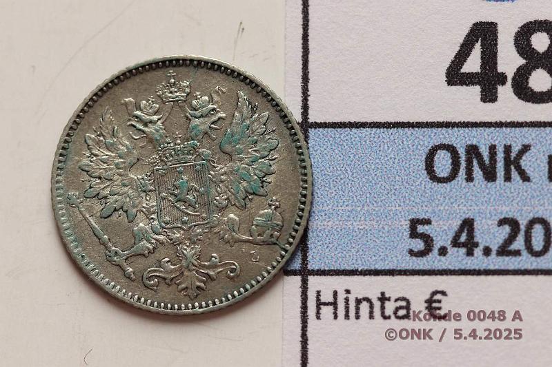 k-0048-a.jpg - Kohde 48 (kuva 1/2), lhthinta: 5 € / myyntihinta: 5 € 25 p 1901 Ag, kunto: 6