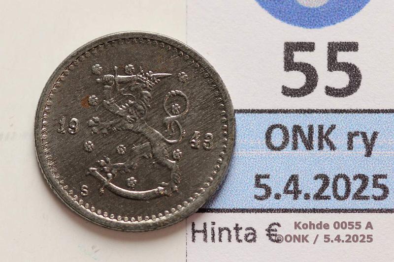 k-0055-a.jpg - Kohde 55 (kuva 1/2), lhthinta: 10 € / ei tarjouksia 50 p 1943 Fe. Loistelias!, kunto: 9