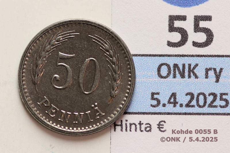 k-0055-b.jpg - Kohde 55 (kuva 2/2), lhthinta: 10 € / ei tarjouksia 50 p 1943 Fe. Loistelias!, kunto: 9