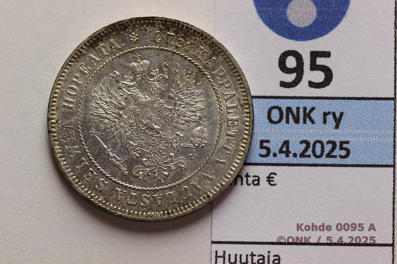 k-0095-a.jpg - Kohde 95 (kuva 1/2), lhthinta: 150 € / ei tarjouksia 2 mk 1906 SNY 500.1.1.1 Ag. Pitk /-viiva, hnja, erittin kaunis!, kunto: 8