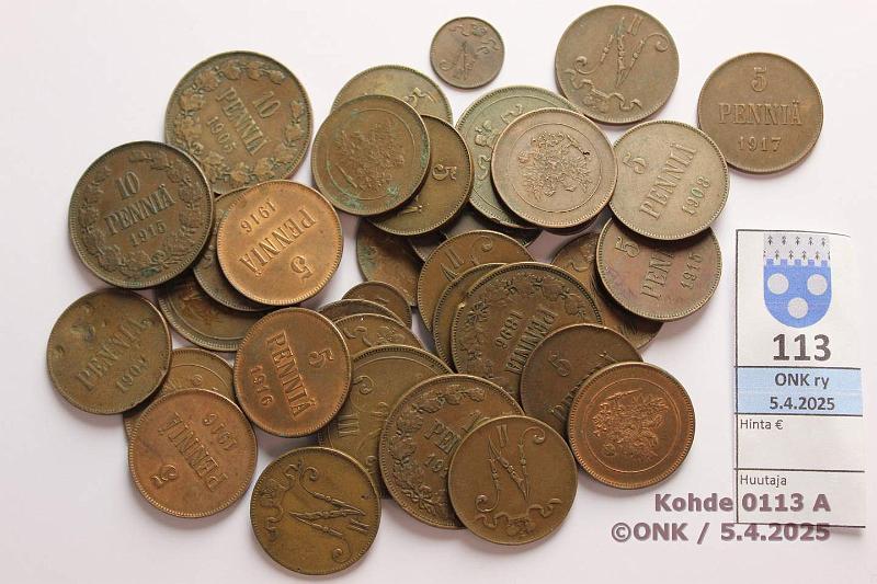 k-0113-a.jpg - Kohde 113, lhthinta: 15 € / myyntihinta: 15 € 1 - 10 p (38) 1888-1917 1p -88, -98, -00, -09, -13; 5p -98(3), -08(4), -13, -15(2), -16(8), -17I, -17II(7); 10p -91, -96, -05(2), -15(3), kunto: 3-8