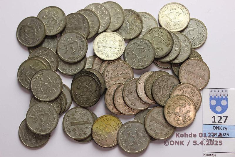 k-0127-a.jpg - Kohde 127, lhthinta: 40 € / myyntihinta: 70 € 1 mk (51) 1964-68 Ag, 326,4g/350, kunto: 4-7