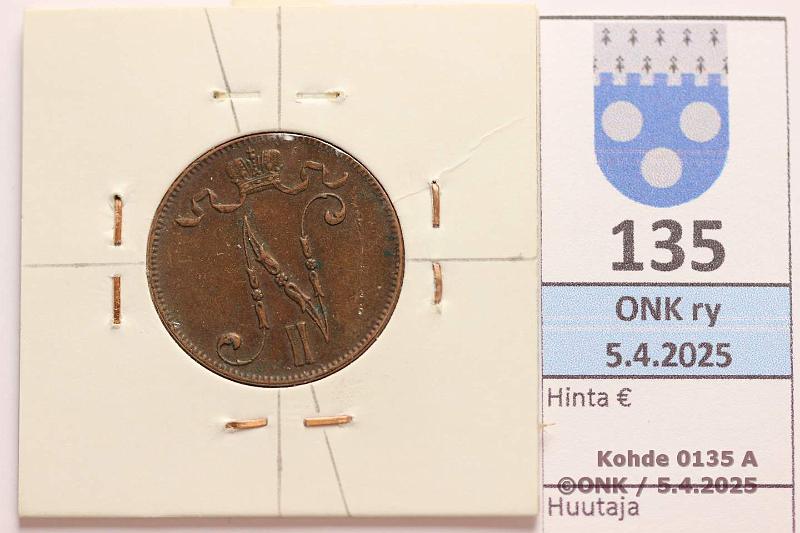 k-0135-a.jpg - Kohde 135 (kuva 1/2), lhthinta: 10 € / ei tarjouksia 5 p 1916 Kiertynyt meisti n. 15, prvja, kunto: 5