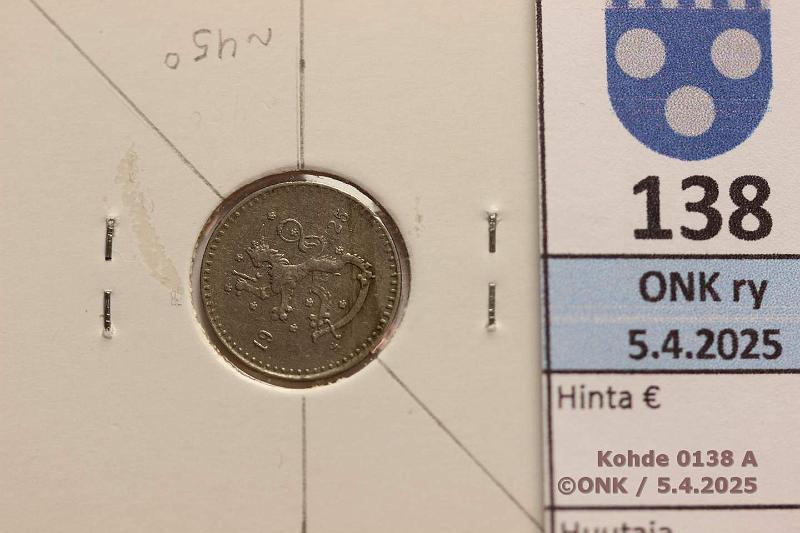 k-0138-a.jpg - Kohde 138 (kuva 1/2), lhthinta: 15 € / myyntihinta: 15 € 25 p 1925 Kiertynyt meisti n. 45, kunto: 6