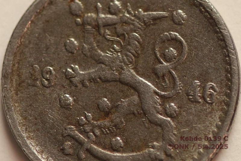 k-0139-c.jpg - Kohde 139 (kuva 3/3), lhthinta: 5 € / ei tarjouksia 50 p 1946 Tunnuspuolella kaksoispuristus, nkyy hyvin vuosiluvussa, prv, kunto: 3