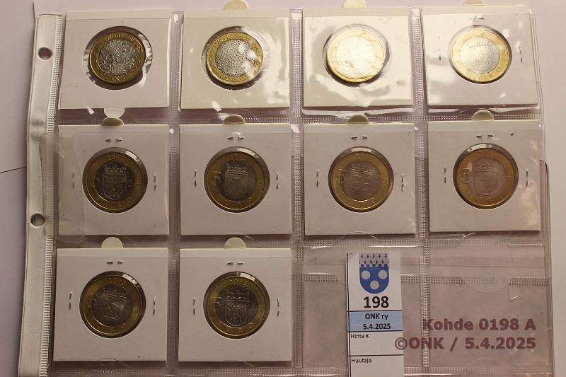 k-0198-a.jpg - Kohde 198 (kuva 1/2), lhthinta: 50 € / ei tarjouksia 5 € (10) 2012-13 Pohjolan luonto(3), Maakuntien rakennukset (7), rahasilmiss kansiolehdell, kunto: 7-9