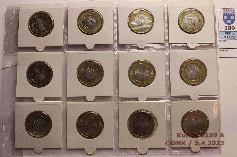 k-0199-a.jpg - Kohde 199 (kuva 1/2), lhthinta: 60 € / ei tarjouksia 5 € (12) 2010-12 Maakuntarahat + MM -12, rahasilmiss kansiolehdell, kunto: 7-9