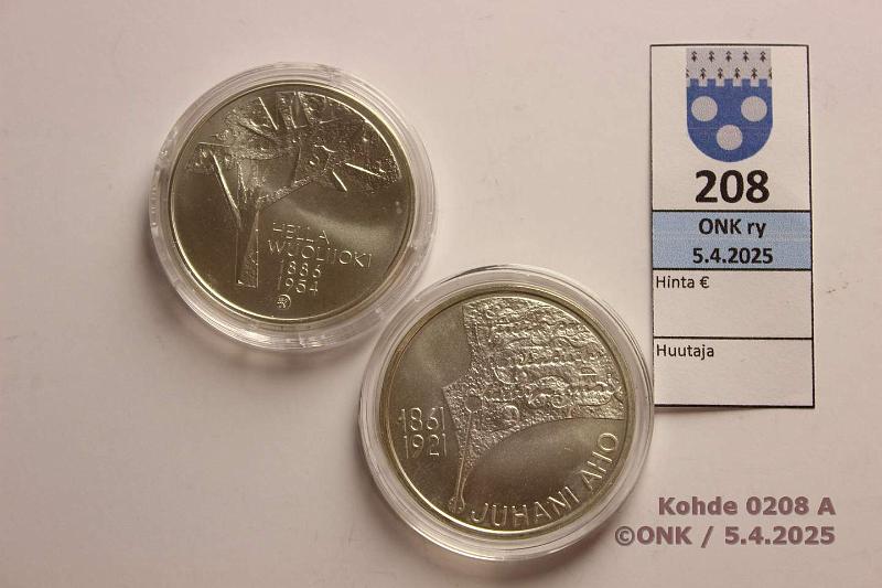 k-0208-a.jpg - Kohde 208 (kuva 1/2), lhthinta: 34 € / myyntihinta: 37 € 10 € (2) 2011 Ag, BU, Vuolijoki & Aho, kapselit, kunto: 9