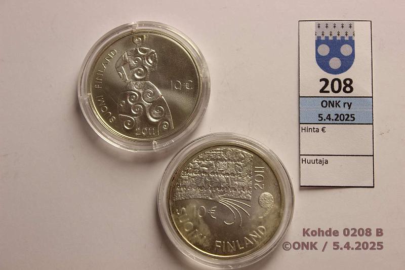 k-0208-b.jpg - Kohde 208 (kuva 2/2), lhthinta: 34 € / myyntihinta: 37 € 10 € (2) 2011 Ag, BU, Vuolijoki & Aho, kapselit, kunto: 9