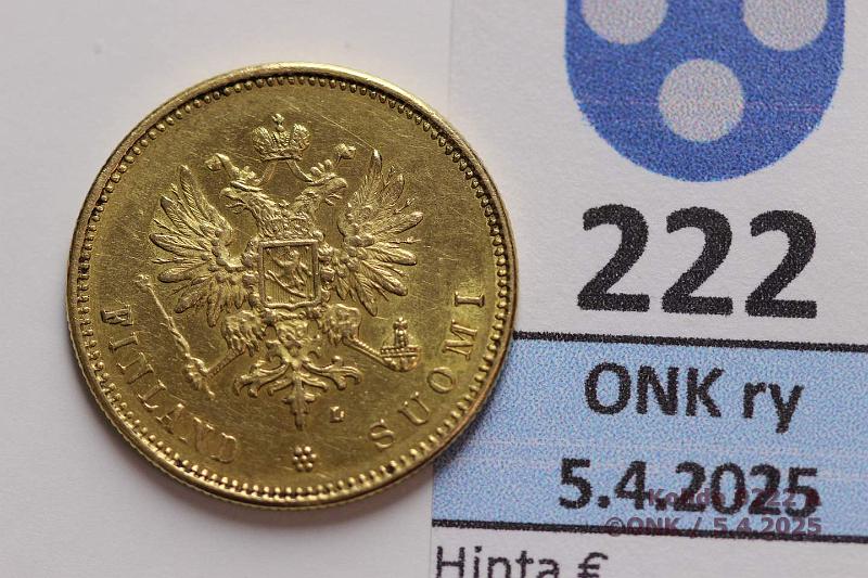 k-0222-a.jpg - Kohde 222 (kuva 1/2), lhthinta: 400 € / myyntihinta: 620 € 20 mk 1903 Au. Hnja, kunto: 8