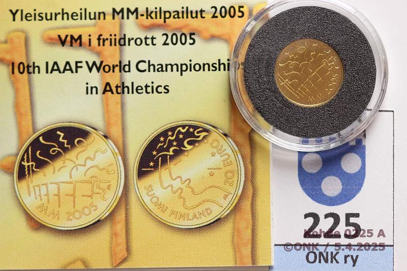 k-0225-a.jpg - Kohde 225 (kuva 1/2), lhthinta: 60 € / myyntihinta: 125 € 20 € 2005 Au, 1,73g/900. Proof, YU MM, kotelo, tod, kunto: 10
