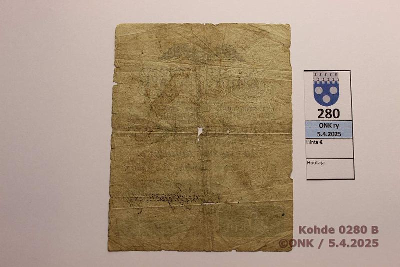 k-0280-b.jpg - Kohde 280 (kuva 2/2), lhthinta: 350 € / myyntihinta: 380 € 20 kop 1831 SNY 9 20 kop n:o 4261 Gripenberg-Fleege, rep, reiki, kunto: 2