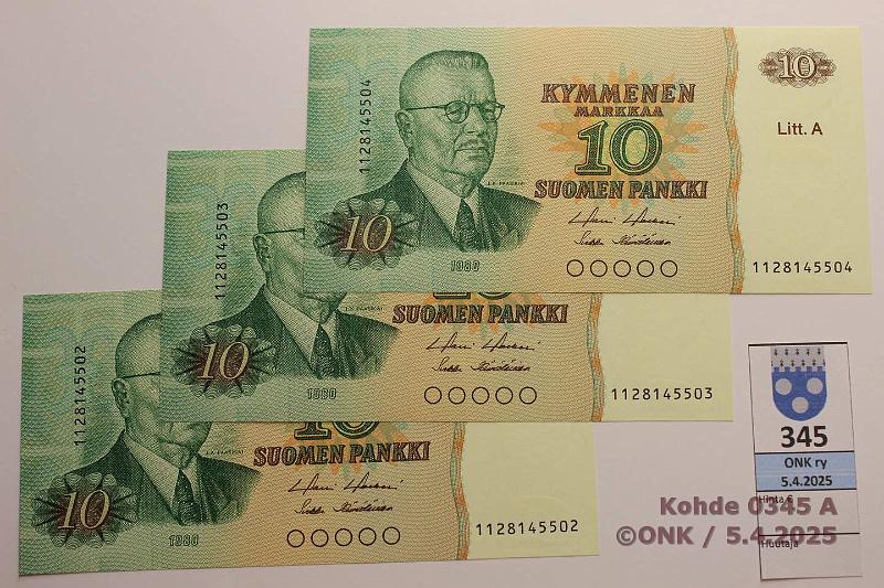 k-0345-a.jpg - Kohde 345, lhthinta: 5 € / myyntihinta: 5 € 10 mk 1980 LA (3) SNY 147.3 1128145502-04 HOL-H1, perkkiset, kunto: 8