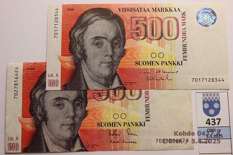k-0437-a.jpg - Kohde 437 (kuva 1/2), lhthinta: 120 € / ei tarjouksia 500 mk 1986 LA (2) SNY 194.2 7027816424 SOR-Ko2, 7017128344 AL II-Va2, kunto: 5, 9