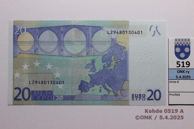 k-0519-a.jpg - Kohde 519, lhthinta: 24 € / myyntihinta: 24 € Suomi 3/2/L/E5 L29480130401 Tri E005 I6, kunto: 9