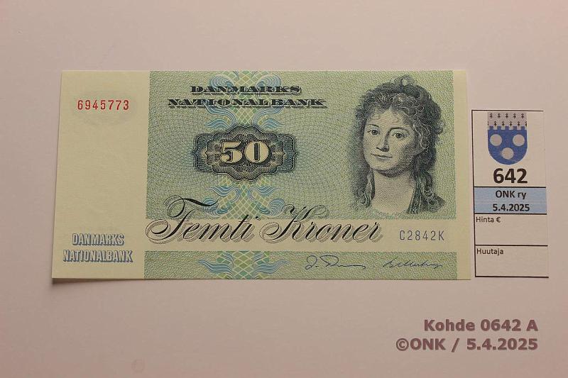 k-0642-a.jpg - Kohde 642 (kuva 1/2), lhthinta: 25 € / ei tarjouksia Tanska 50 kr 1984 P#50c, kunto: 9