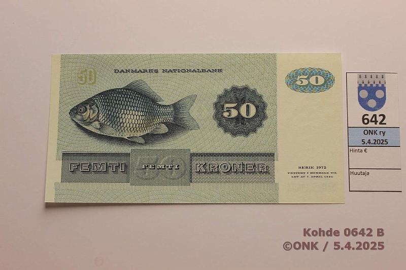 k-0642-b.jpg - Kohde 642 (kuva 2/2), lhthinta: 25 € / ei tarjouksia Tanska 50 kr 1984 P#50c, kunto: 9