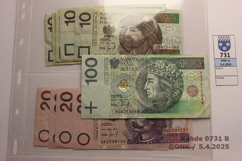 k-0731-b.jpg - Kohde 731 (kuva 2/3), lhthinta: 20 € / myyntihinta: 160 € Kansio (54) 1961-2007 Hyv Leucturmin kotelokansio + 10 setelisivua. Brasilia 5000c Gomes, 10 000c Vital Bazil; Eesti 10k -95, 25k -92, 50k -94(2); Espanja 2000, 5000p -92; Latvia 5L -07, 20L -04; NL/Venj 1(3), 3, 5, 10r(3) -61, 100(3), 200(3), 500(3), 1000, 10 000r -93, 1000(2), 5000, 10 000 ja 50 000r -95; Puola 10(8), 20(4), 100z -94; Saksa 10, 20, 50, 100dm -80; Turkki 5000, 10 000, 20 000L -70, kunto: 3-8