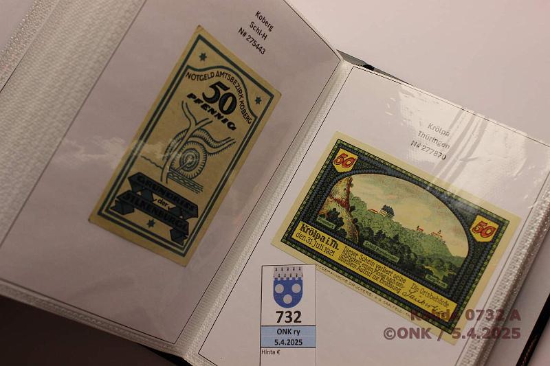 k-0732-a.jpg - Kohde 732 (kuva 1/3), lhthinta: 45 € / myyntihinta: 49 € Saksa (100) 1920-luku Htseteleit kansiossa, 100 erilaista, kunto: 5-8