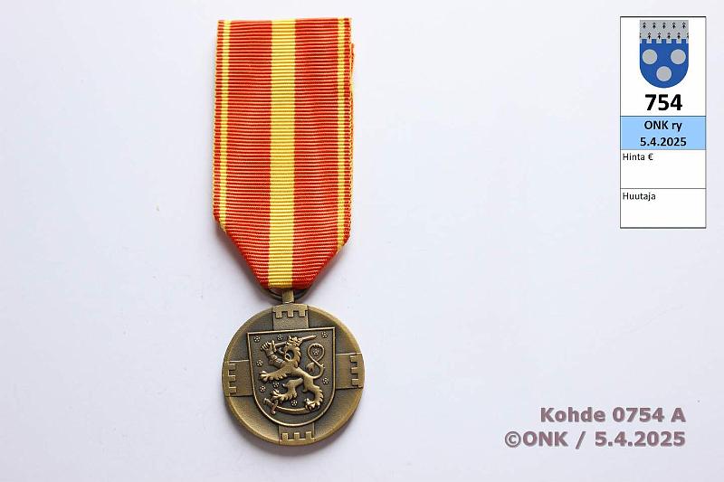 k-0754-a.jpg - Kohde 754 (kuva 1/2), lhthinta: 30 € / ei tarjouksia Sotilasansiomitali, kunto: 10