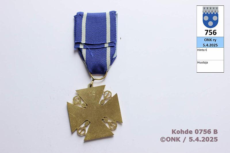k-0756-b.jpg - Kohde 756 (kuva 2/2), lhthinta: 160 € / ei tarjouksia Vankeinhoidon ansioristi N:o 45, kunto: 9