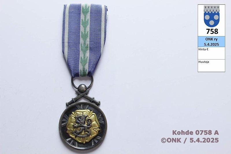 k-0758-a.jpg - Kohde 758 (kuva 1/2), l�ht�hinta: 25 &euro; / ei tarjouksia Suomen Reserviupseeriliiton ansiomerkki Kultainen am, kunto: 8