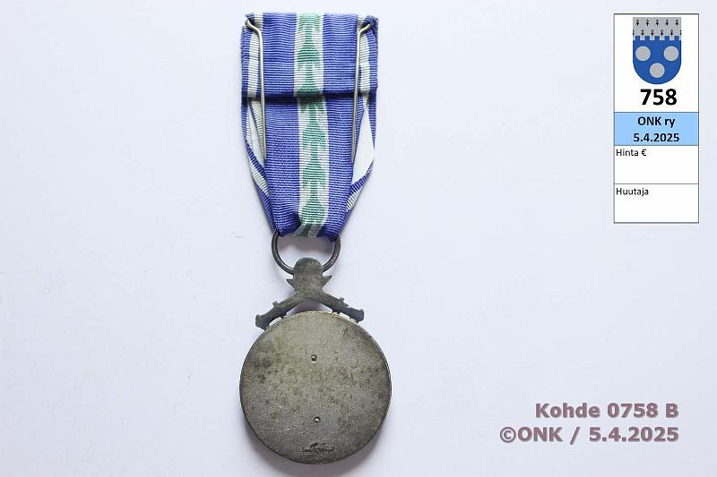 k-0758-b.jpg - Kohde 758 (kuva 2/2), lhthinta: 25 € / ei tarjouksia Suomen Reserviupseeriliiton ansiomerkki Kultainen am, kunto: 8