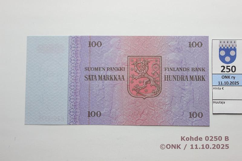 k-0250-b.jpg - Kohde 250 (kuva 2/2), l�ht�hinta: 35 &euro; / ei tarjouksia 100 mk 1976 SNY 184.1.1 H3556579 KO II-Hes, kunto: 10