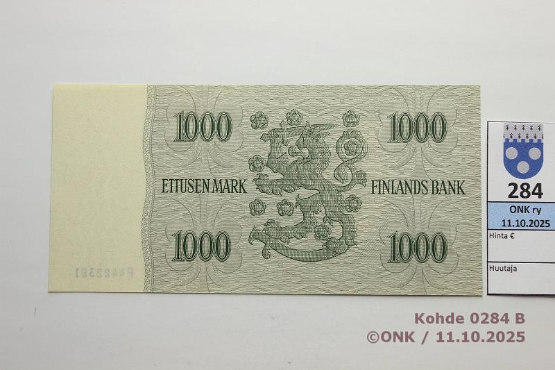k-0284-b.jpg - Kohde 284 (kuva 2/2), l�ht�hinta: 100 &euro; / ei tarjouksia 1000 mk 1955 SNY 200.1.1 P4422381 LEI-Eng, vl1, kunto: 10