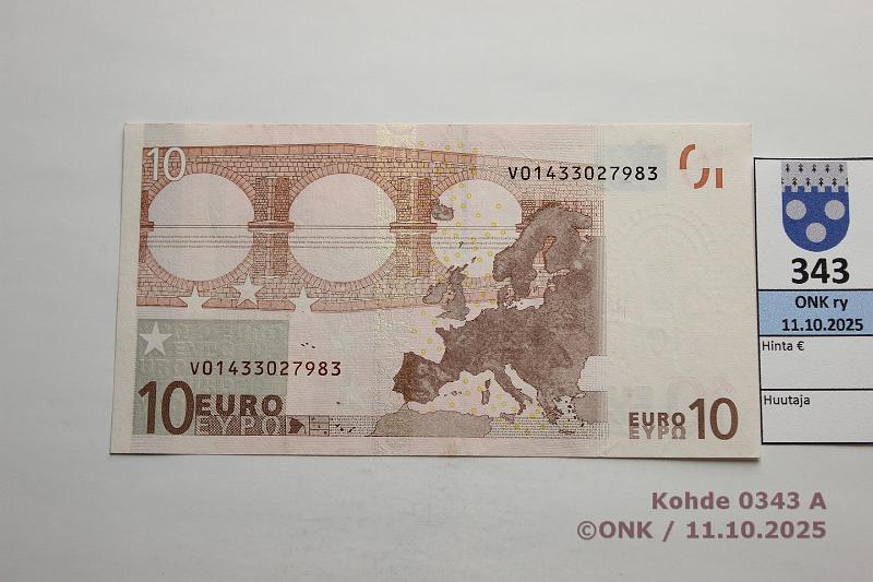 k-0343-a.jpg - Kohde 343 (kuva 1/2), lhthinta: 100 € / ei tarjouksia Espanja 2/1/V/G2 V01433027983 G002 E6 Dui, vaikeampi laatta, kunto: 5