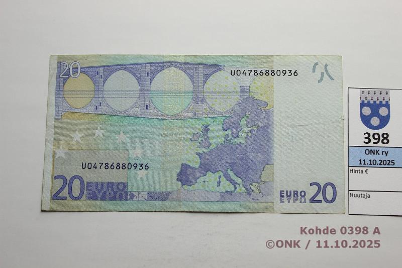 k-0398-a.jpg - Kohde 398, lhthinta: 40 € / ei tarjouksia Ranska 3/1/U/L26 U04786880936 L026 D1 Dui, matta, leima, prep, kunto: 4