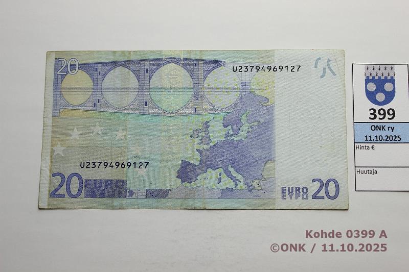 k-0399-a.jpg - Kohde 399, lhthinta: 35 € / ei tarjouksia Ranska 3/1/U/L27 U23794969127 L027 B4 Dui, matta, neulanreiki, kunto: 4
